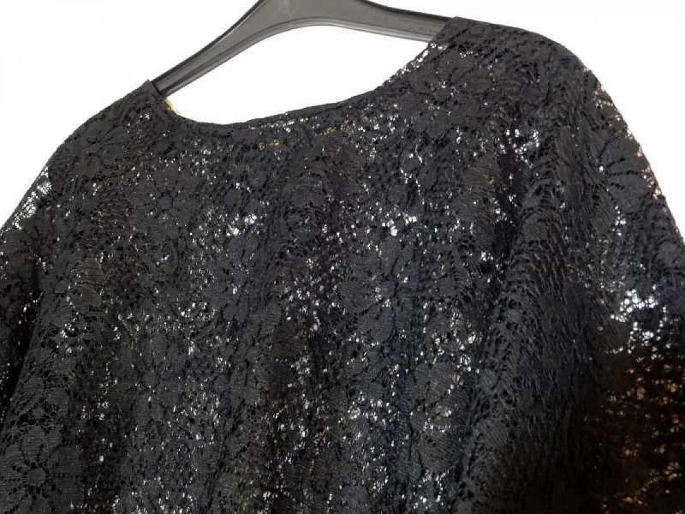 Schwarzes Spitzentop Transparent Gr. 38 Gr. S