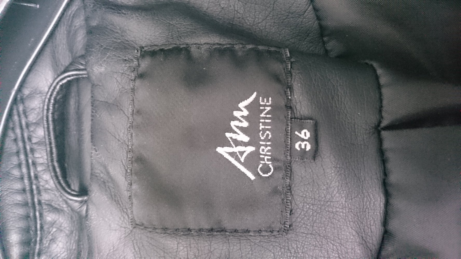 Lederjacke imitat, s/w, Ann Christine, Größe 36