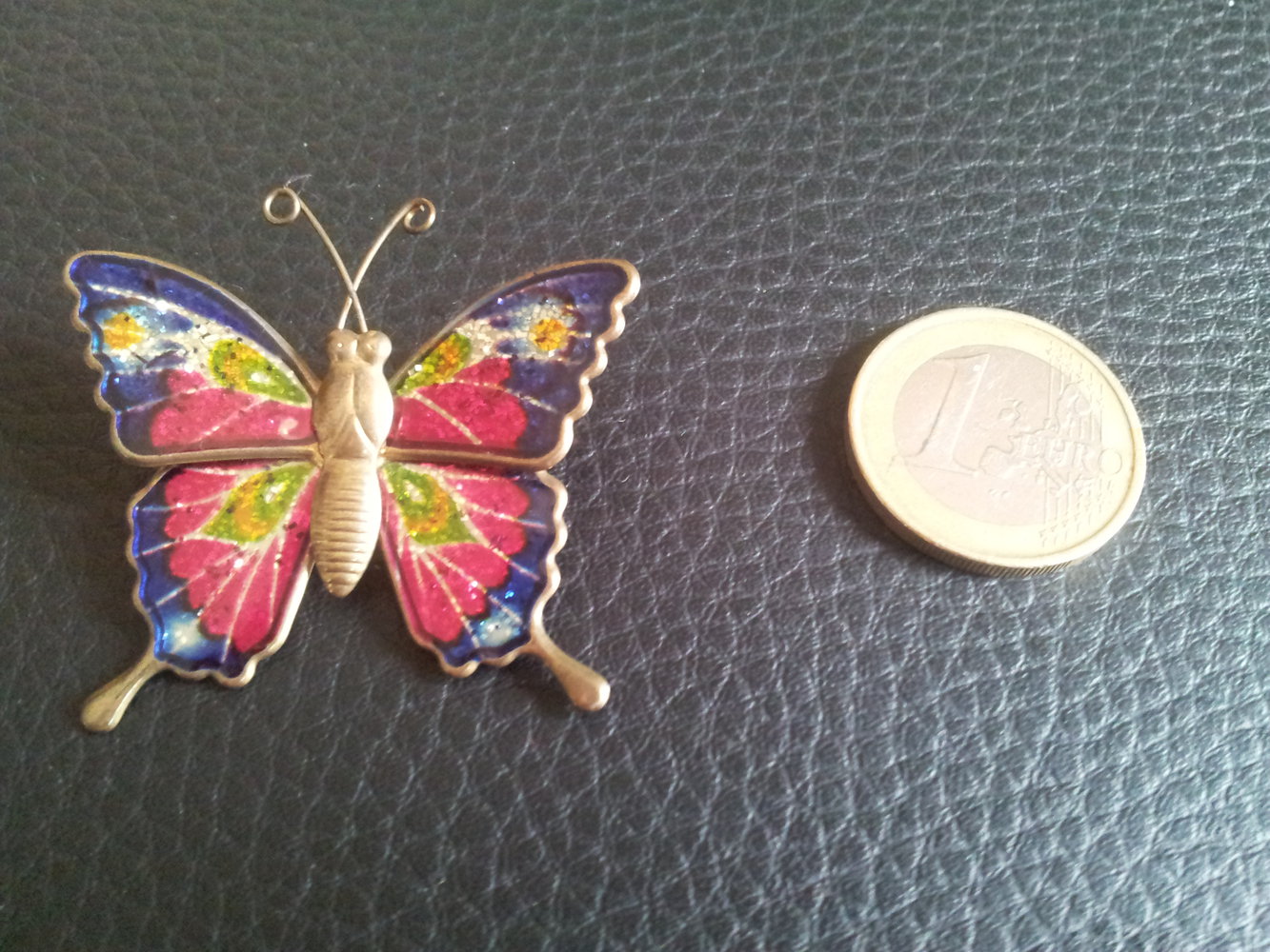 Modeschmuck Brosche Schmetterling gold bunt