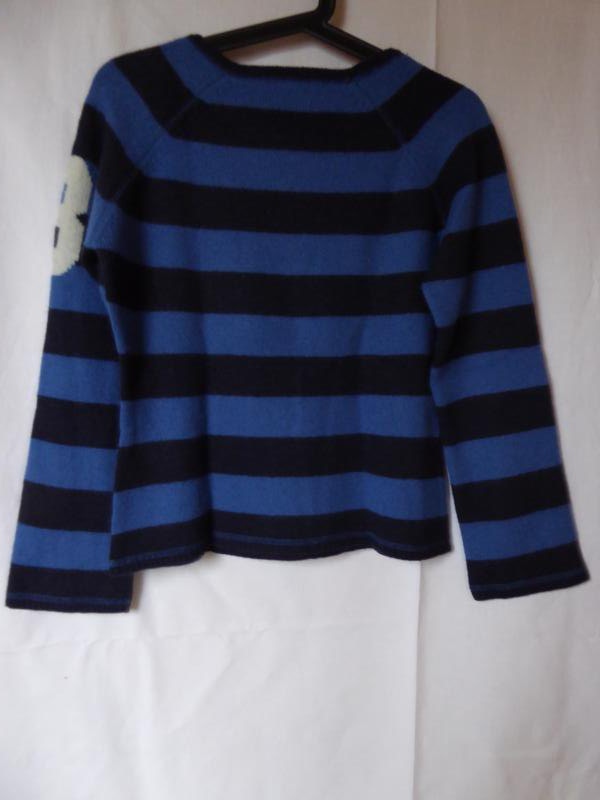 Blau-gestreifter (zwei Blautöne) Pullover aus Lammwolle von H&M