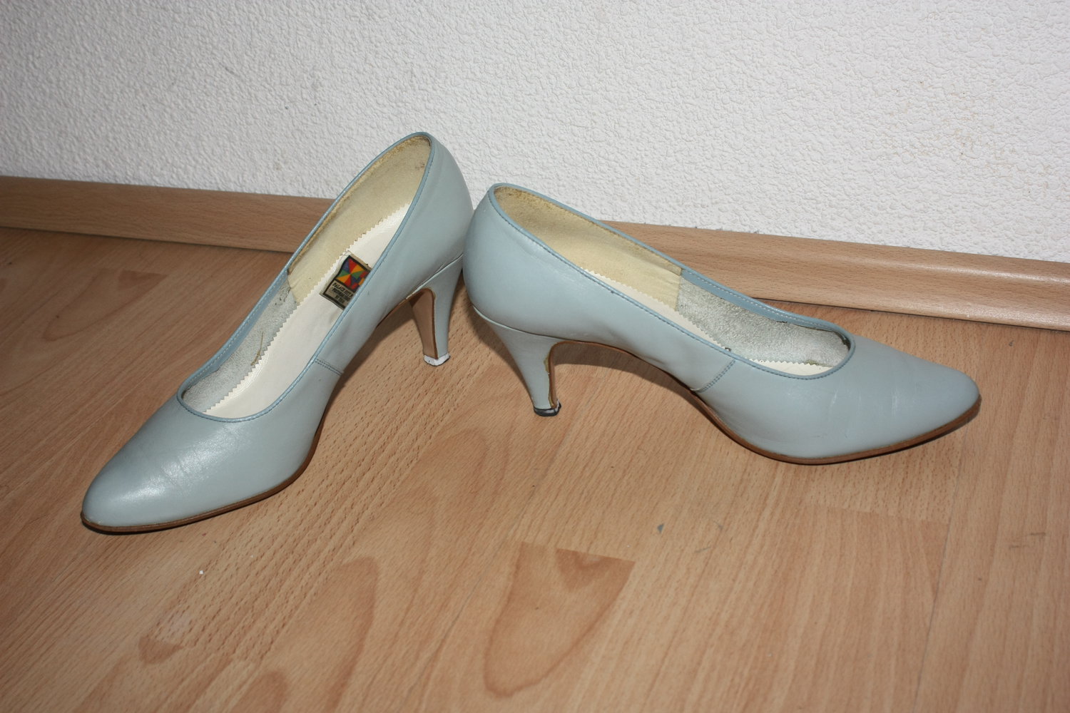 Pumps grau blau, Echtleder, Gr. 39 1/2
