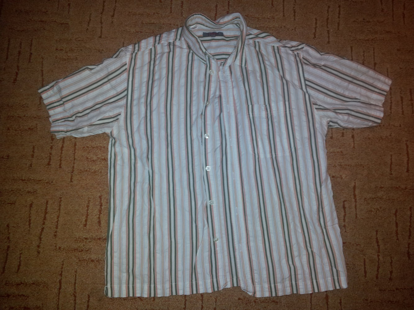 Hemd S.Oliver gestreift Gr. L kurz Arm seasucker