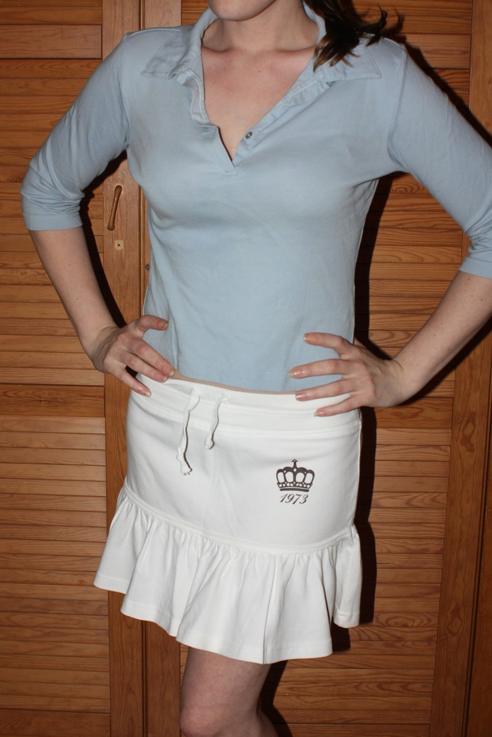 Poloshirt, Bluse mit Kragen, hellblau von Amisu, Gr. 38