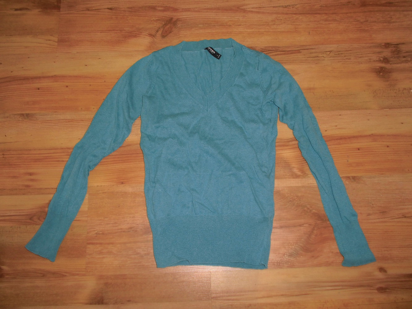 Türkisfarbener Pullover/Longsleeve - Größe S 34/36 - guter Zustand!