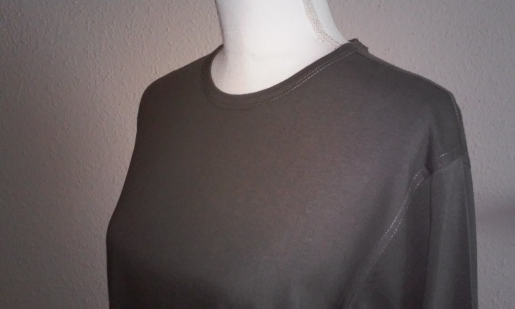 ER/SIE Sweatshirt Langarm Shirt Rundhals Pulli Freizeit/Sport/Unterzieher Basic-Oberteil (in Taupe) stretchig