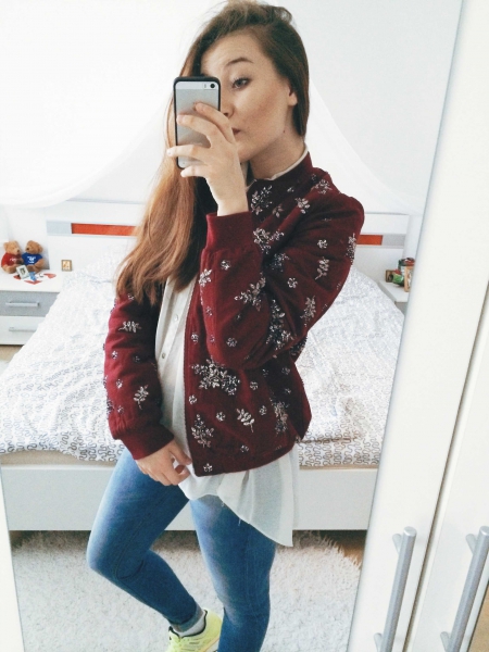 Bomberjacke mit Perlen Zara *NEU* 