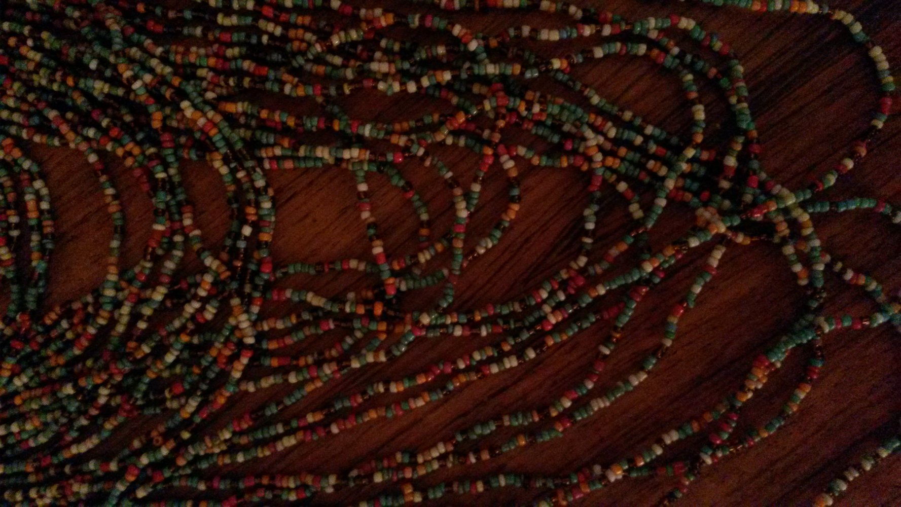 Brasilianische Bunte Farbenfrohe lange Perlen Kette handgemacht