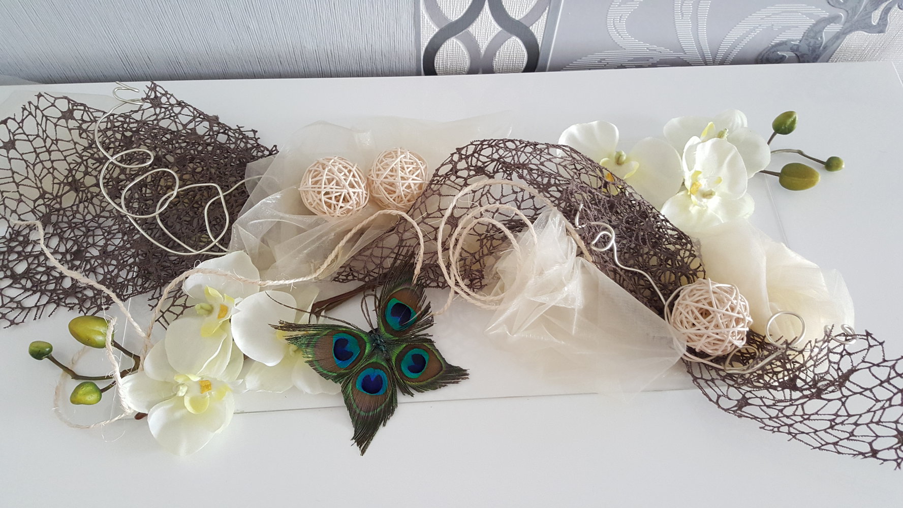 Schmetterling Pfau Federn Schmuck Burlesque Lolita Elfe Pixie Fee Neu