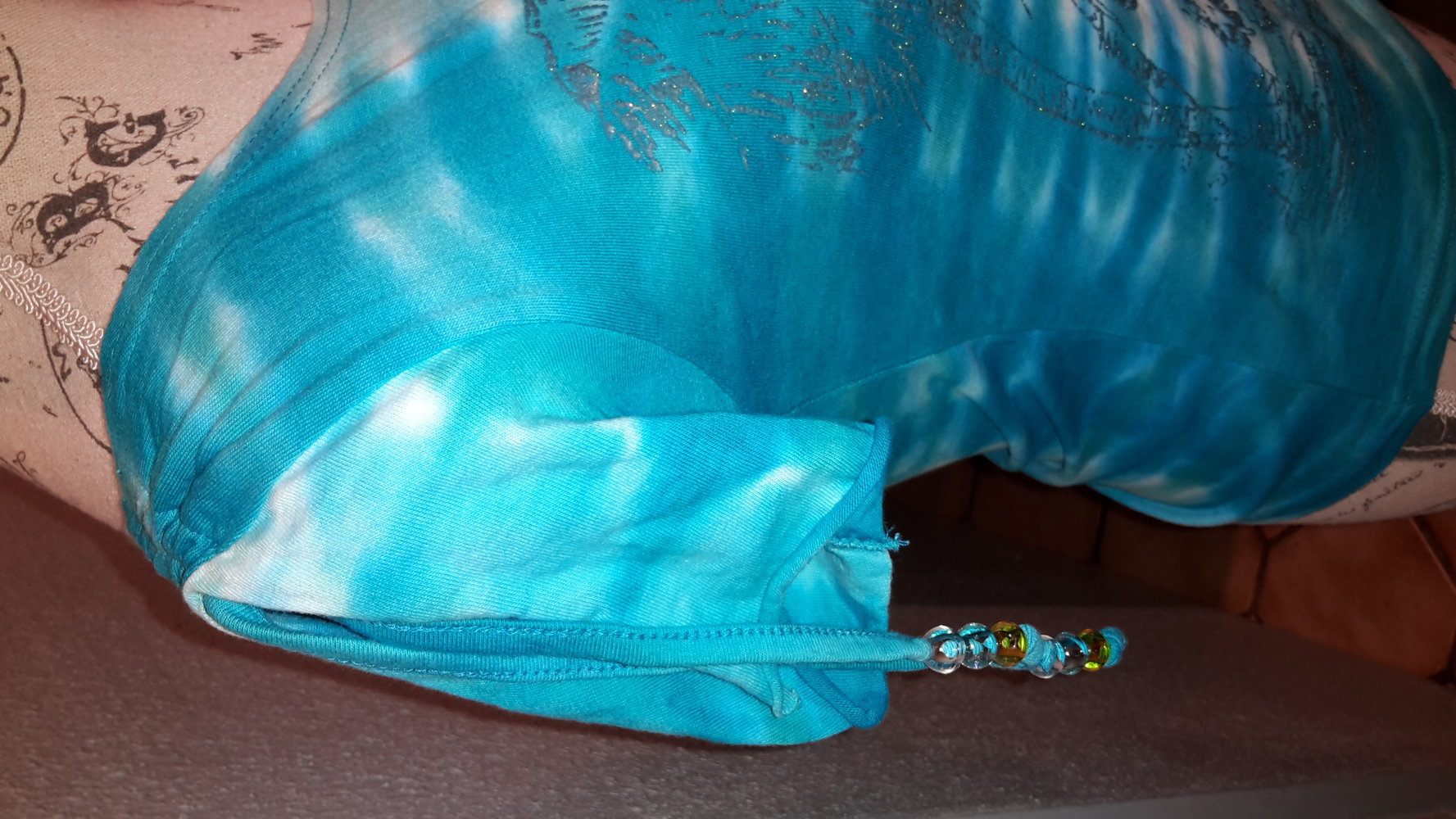 Gr.36/S Tshirt Batik Muster blau petrol hellblau 