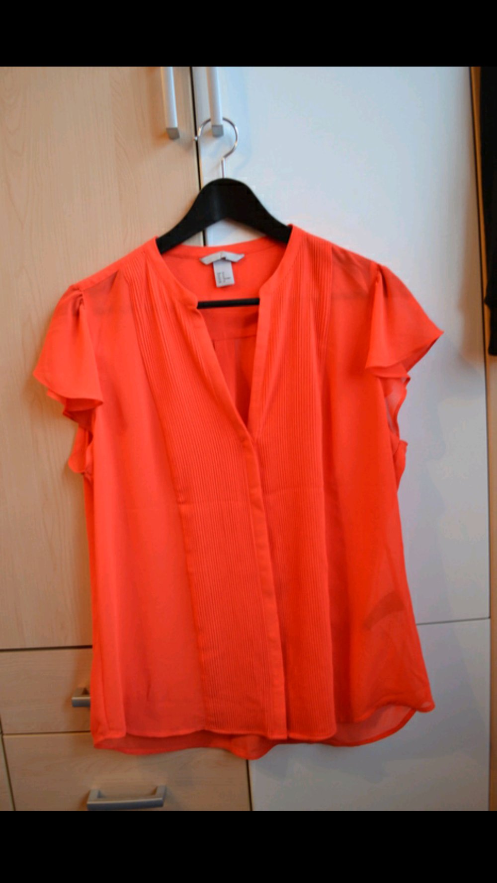 Oranges T-Shirt mit flatter Ärmeln