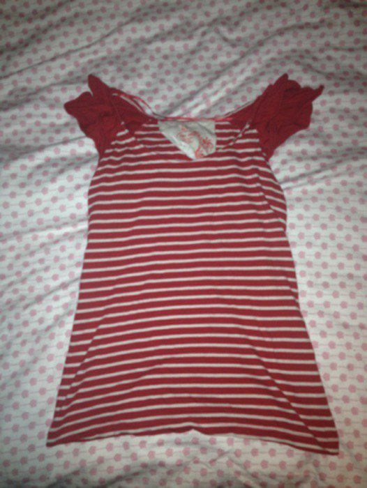 rot weiß gestreiftes T-Shirt mit Puffärmeln Primark Größe 34/36 XS/S Sailor