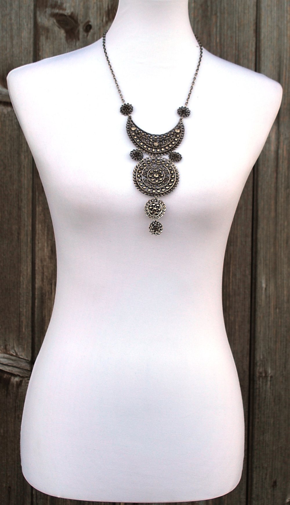 Statementkette in silber, True Vintage