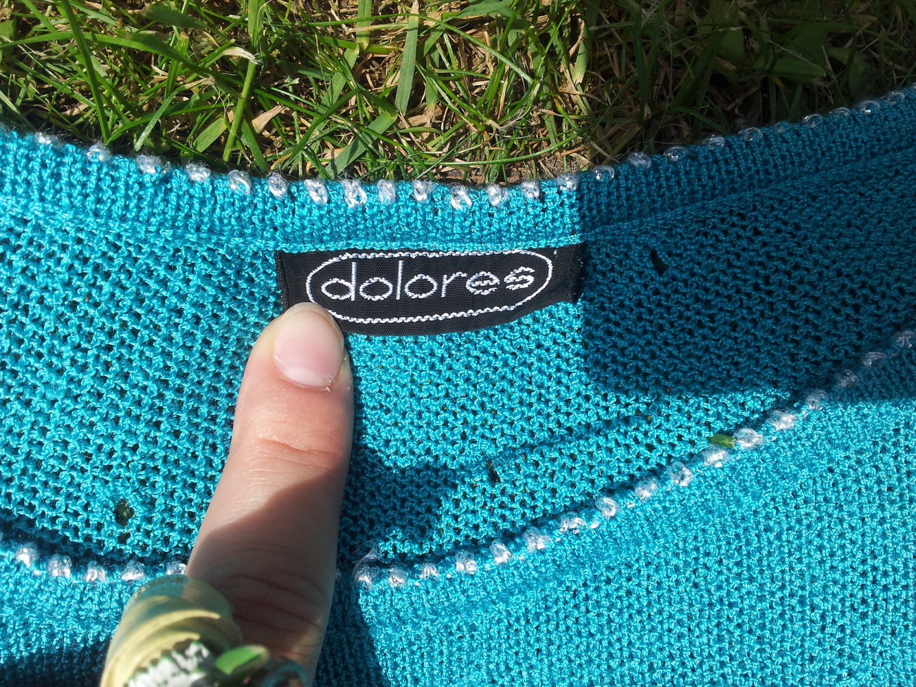 Pullunder Top türkis Strick Blume Dolores Gr. XS 