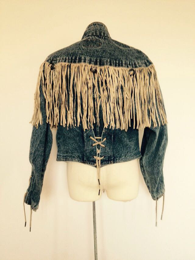 Einzigartige Vintage Blogger Jeansjacke 