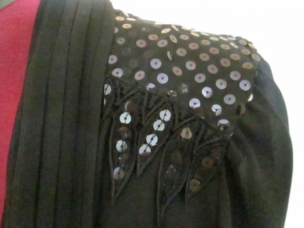 festlicher Überwurf, Bluse, Jacke transparent m. Pailetten