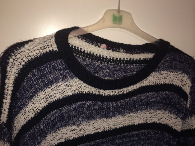 Pullover flauschig weich weiß blau getreift S / Koton