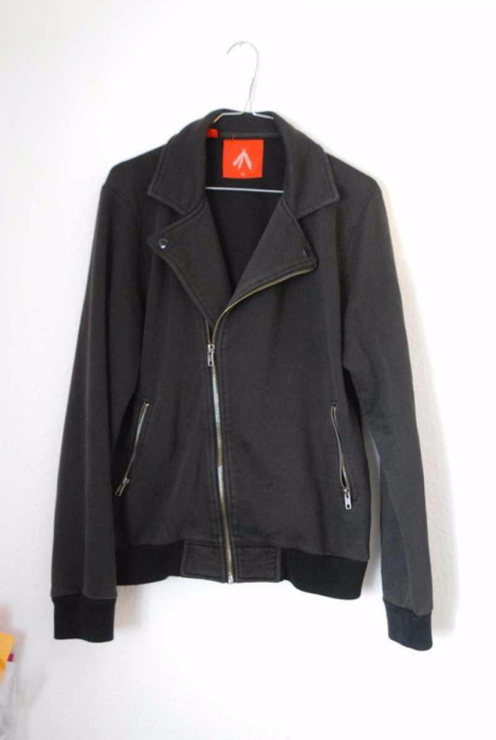 Sweatjacke im Biker Look / Oversized Boyfriend Bikerjacke