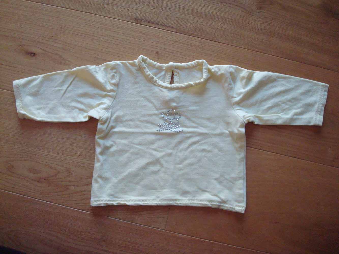 süßes Langarmshirt mit Strass Gr. 62/68