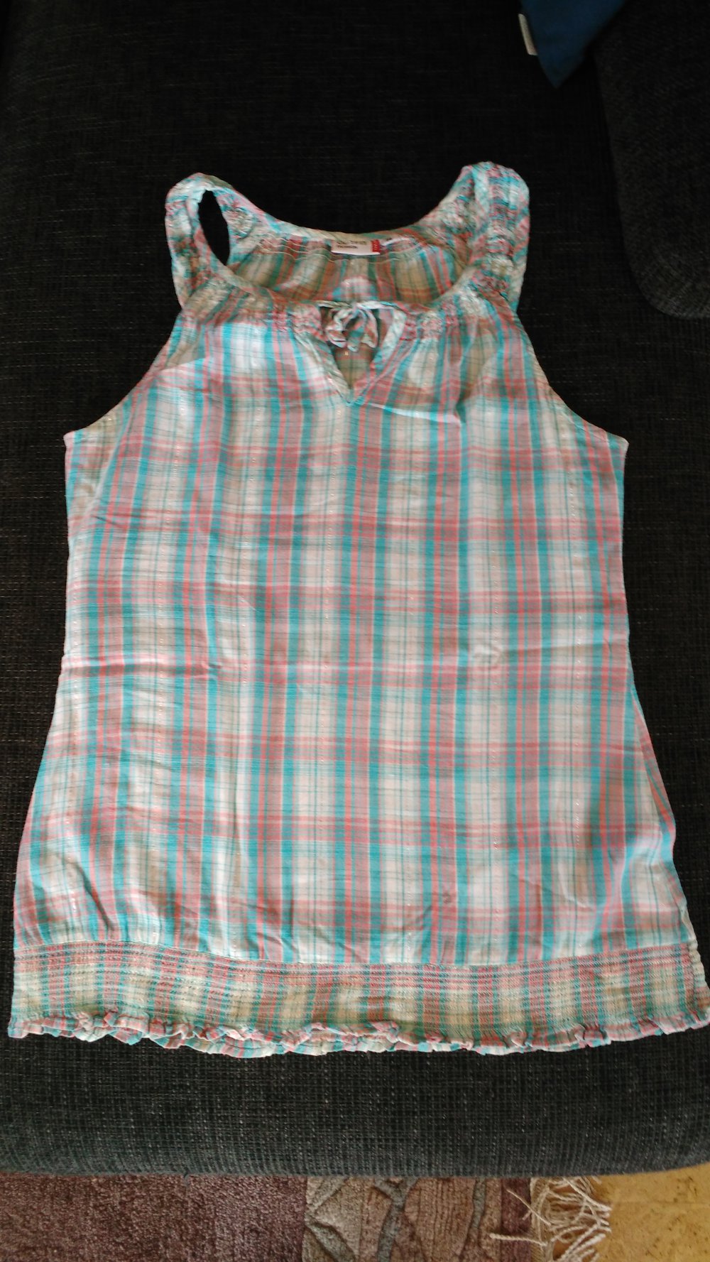 blau, weiß,  gestreiftes Top