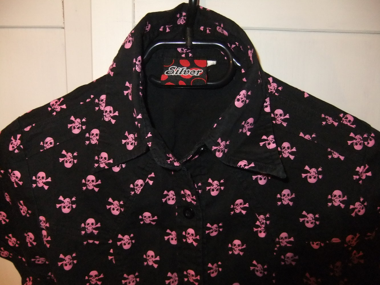 Süße Bluse Gr. S pink schwarz Gothic Punk