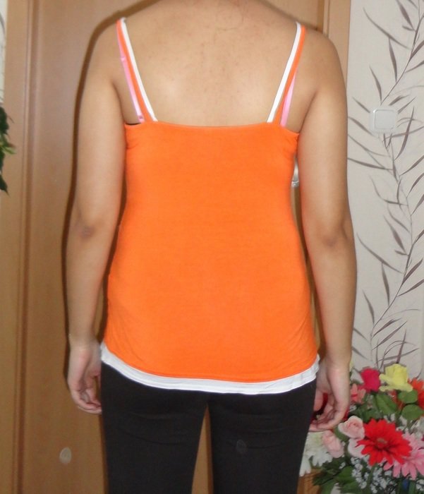 Top orange weiß Basic