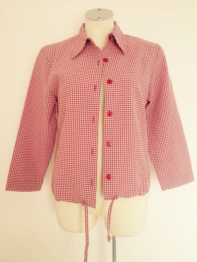 Exclusive Karo 3/4 Ärmel Bluse Überzieher