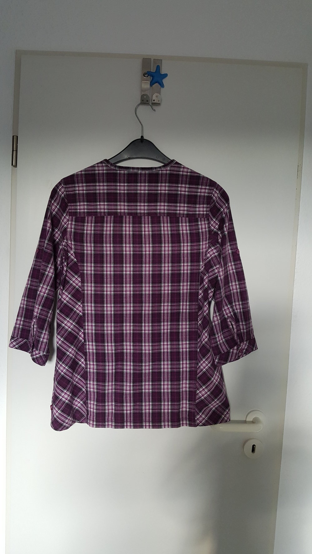 452. Karierte Damenbluse, Gr. 40, lila