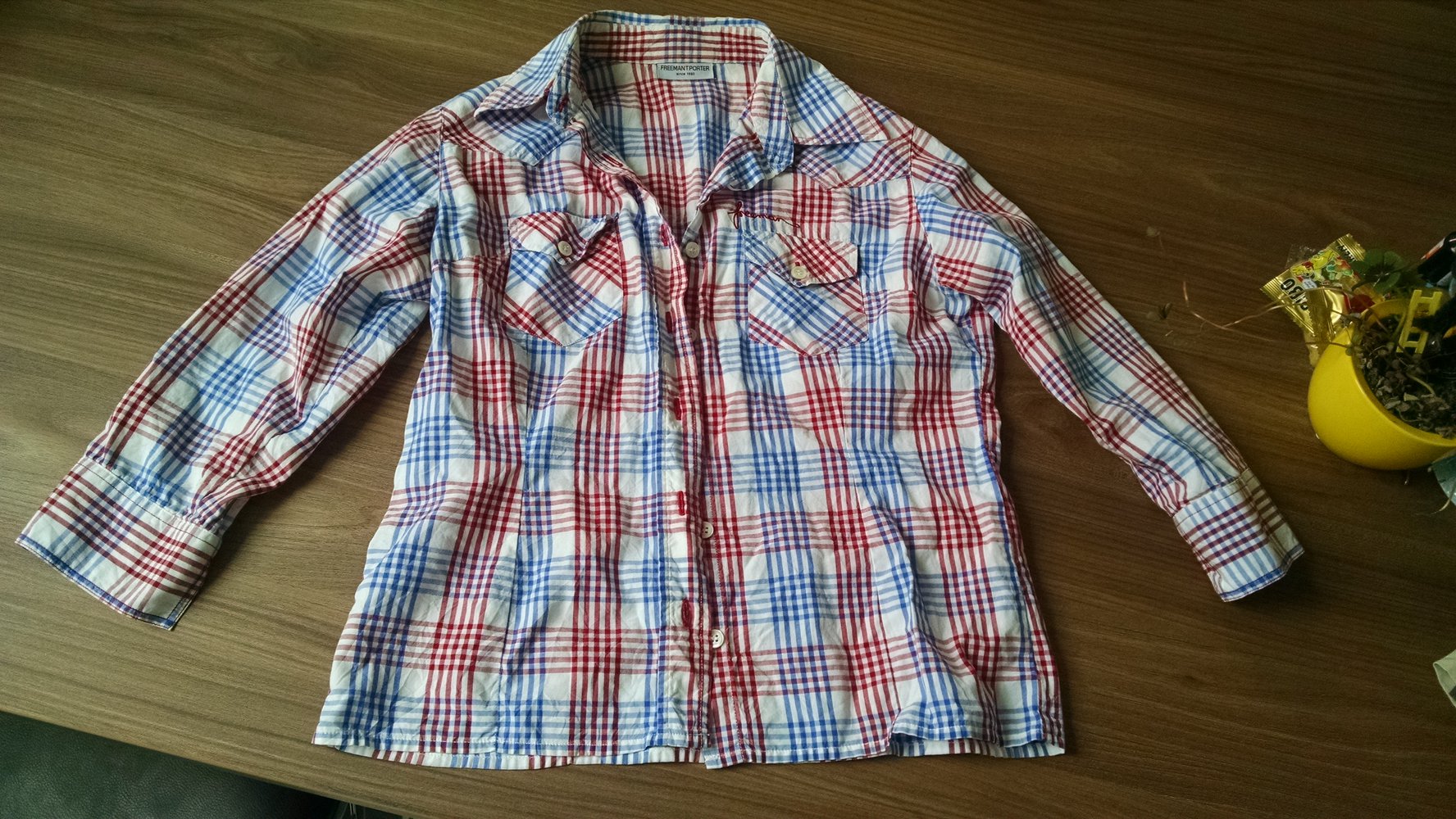 Karierte Bluse 3/4-Arm