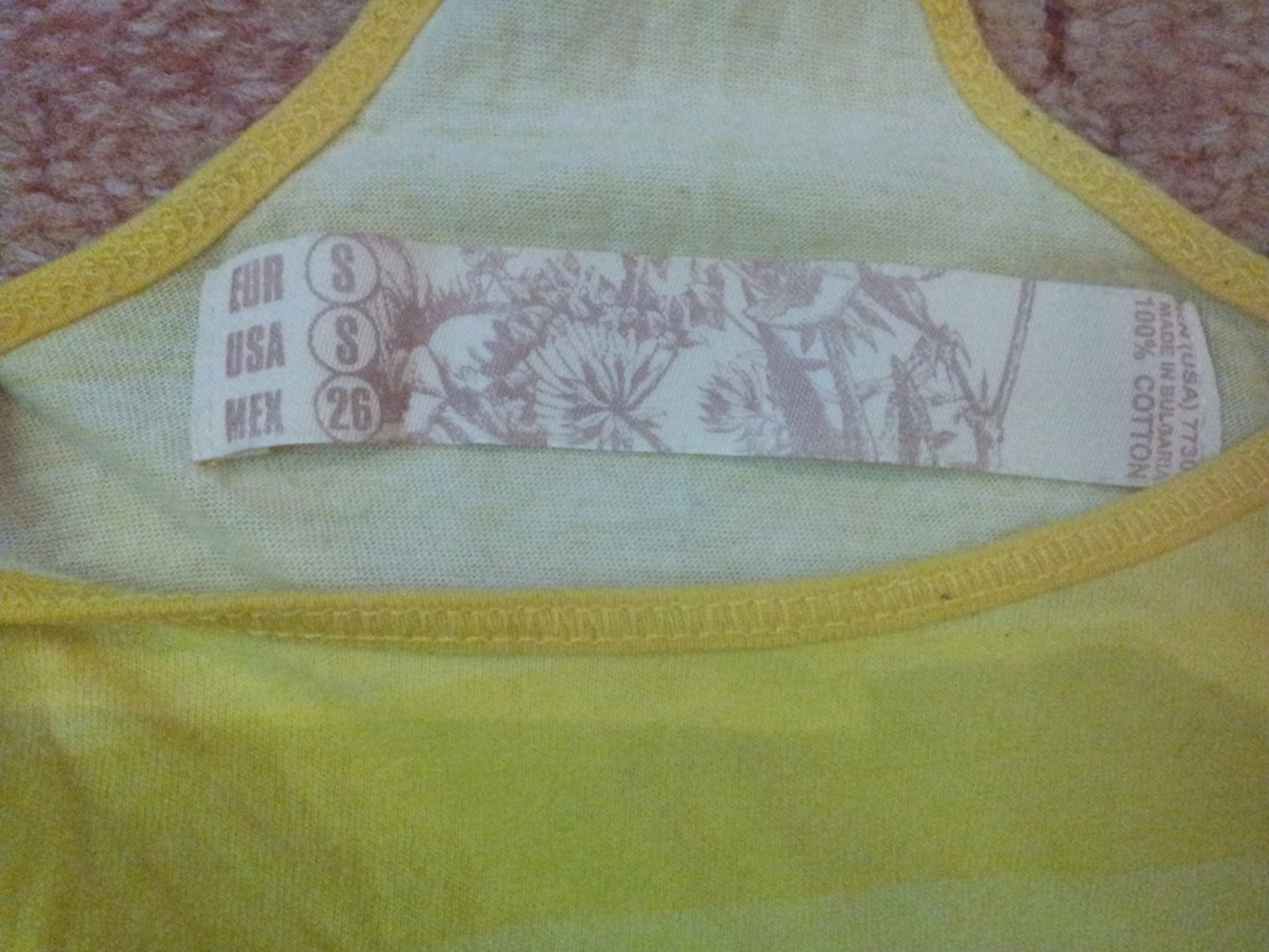 Tanktop gelb Streifen Gr. S stretch