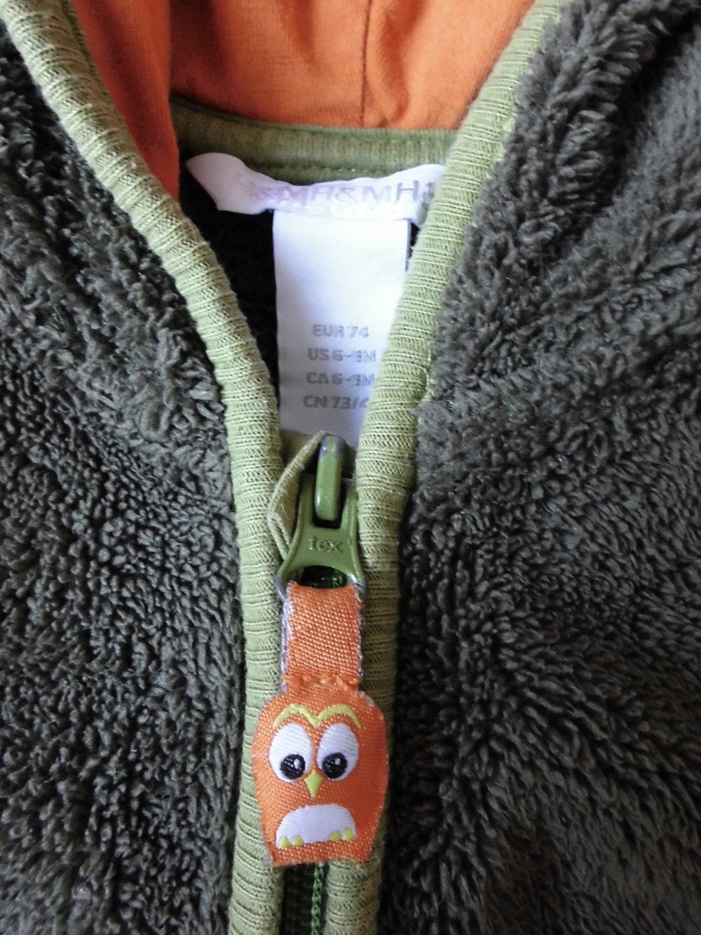 Teddyjacke mit Eulenreißverschluss Gr.74/80