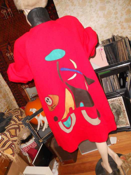 vintage Design Winter Mantel Cape Large unisex leder Patches