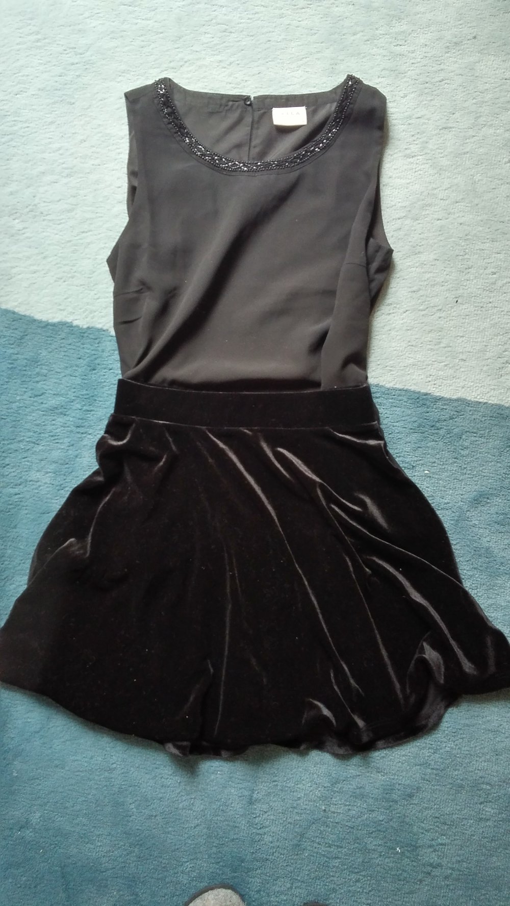 Samtrock Skaterrock Minirock Schwarz