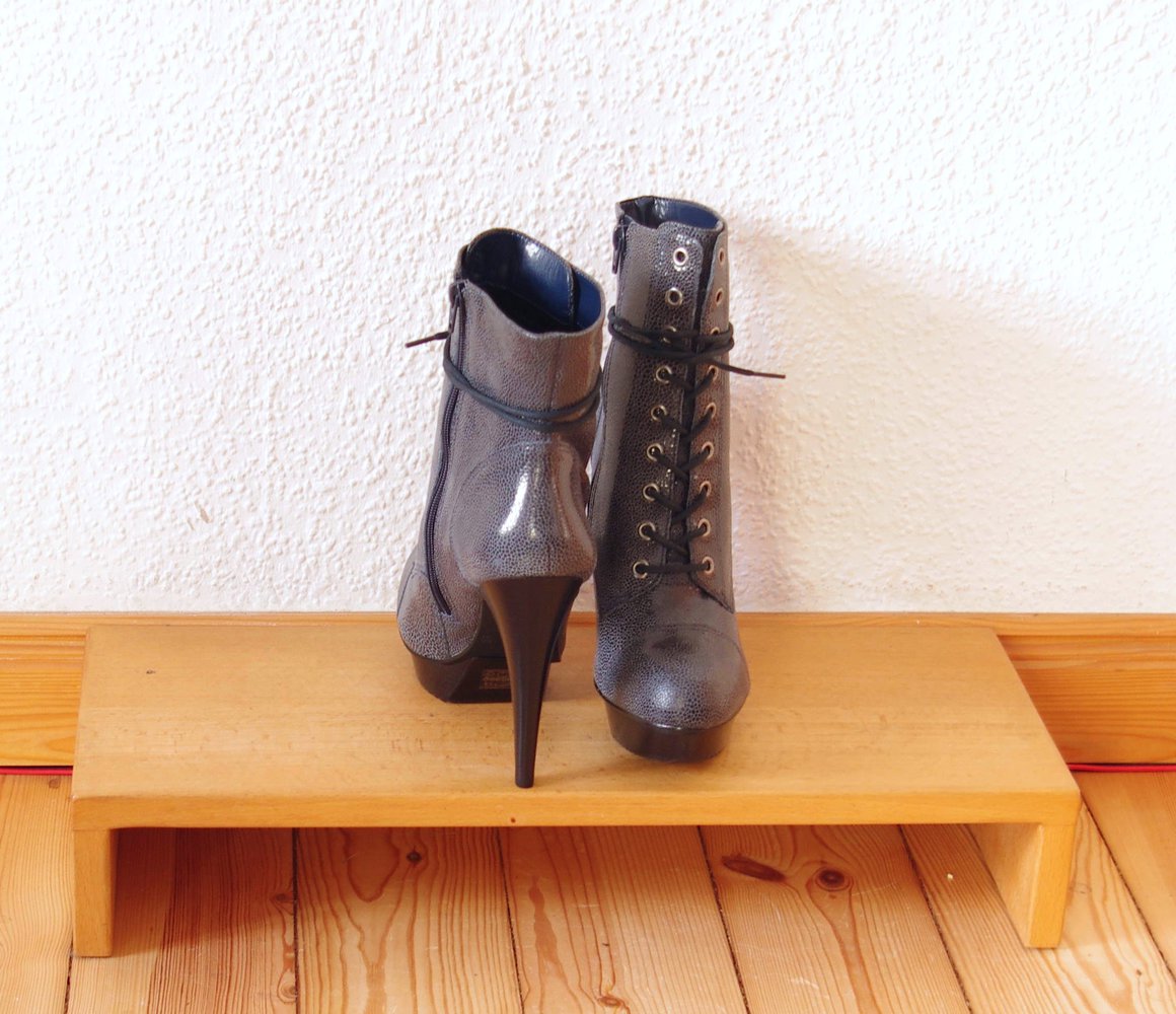 Via Uno Stiefeletten Gr. 40 41 Plateau Echtleder blau grau schwarz