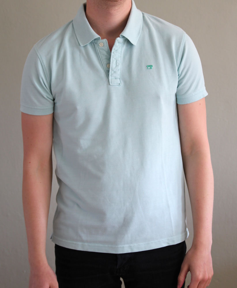 Scotch & Soda Herren Poloshirt Polo Shirt eisblau/ türkis Gr. L