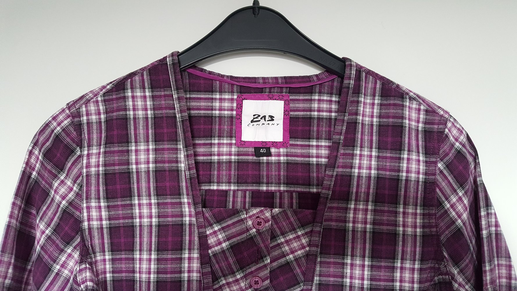 452. Karierte Damenbluse, Gr. 40, lila