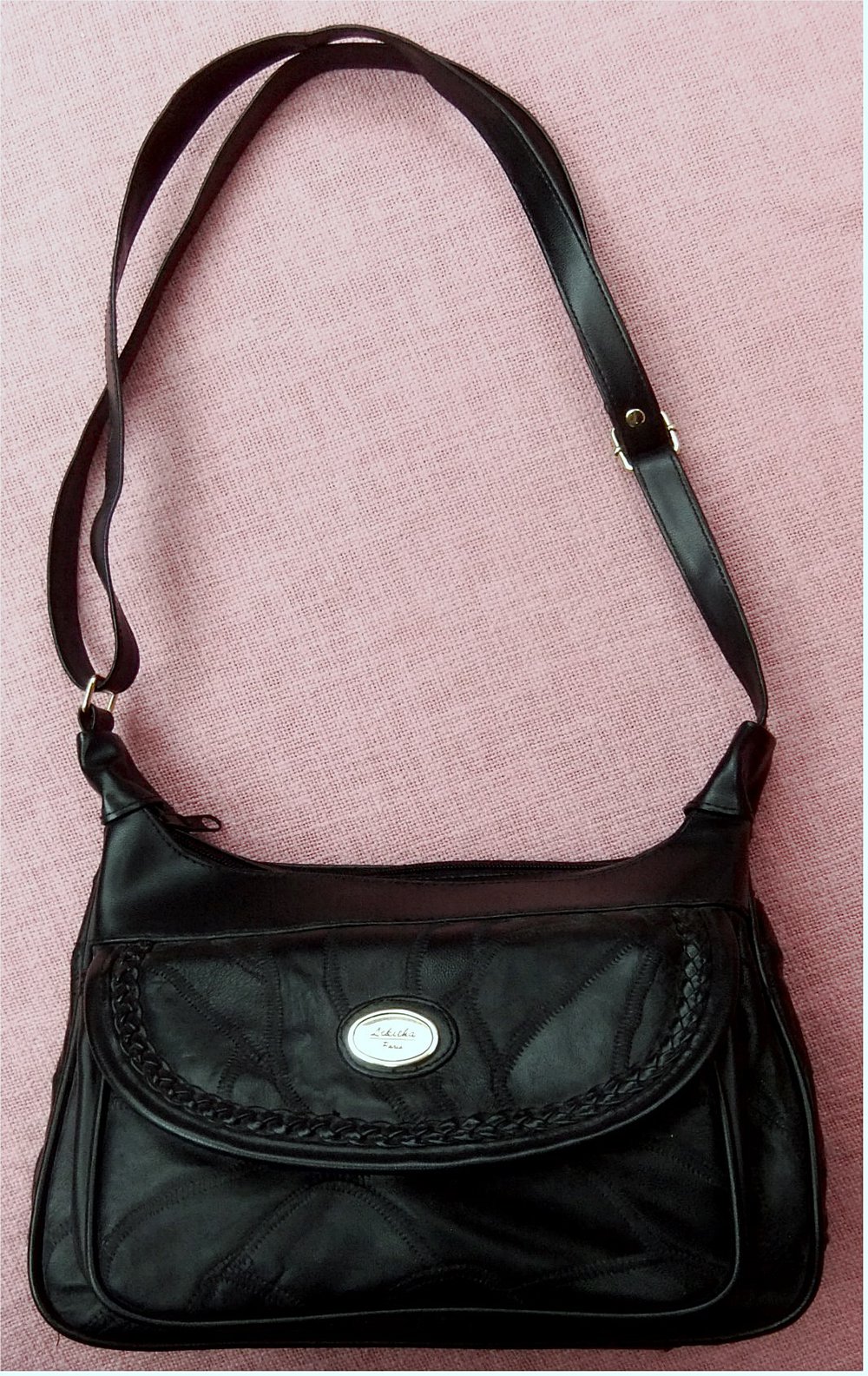 Vintage-Damen-Umhänge-Tasche / Handtasche schwarz von Lekitha Paris