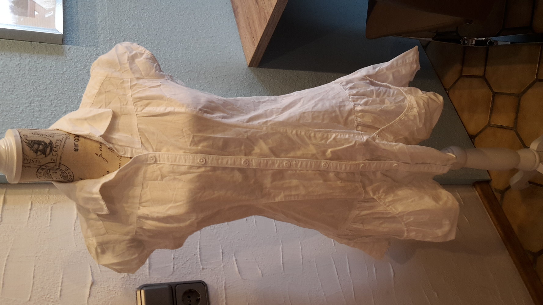 Bluse / Blusenkleid weiß Gr.36