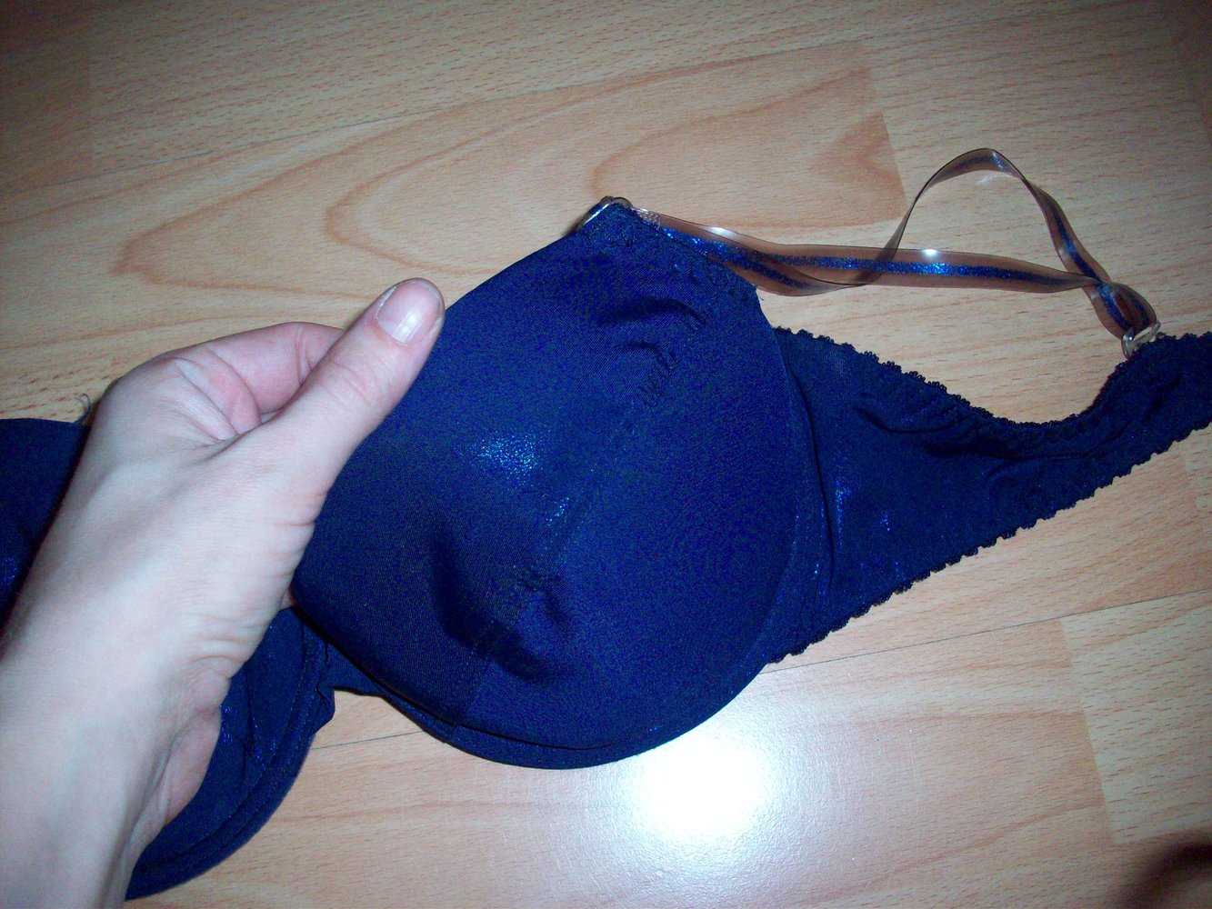 Blau Glitzer BH, Glitzerträger, Gr. 80B