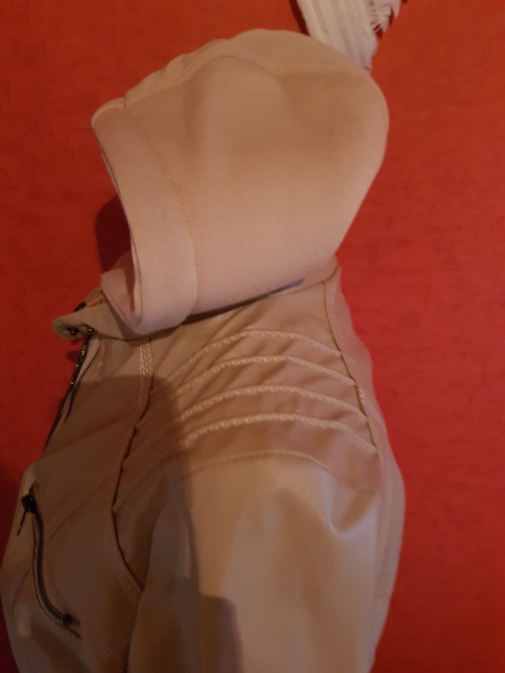 Beige Lederjacke Kunstleder 40/42