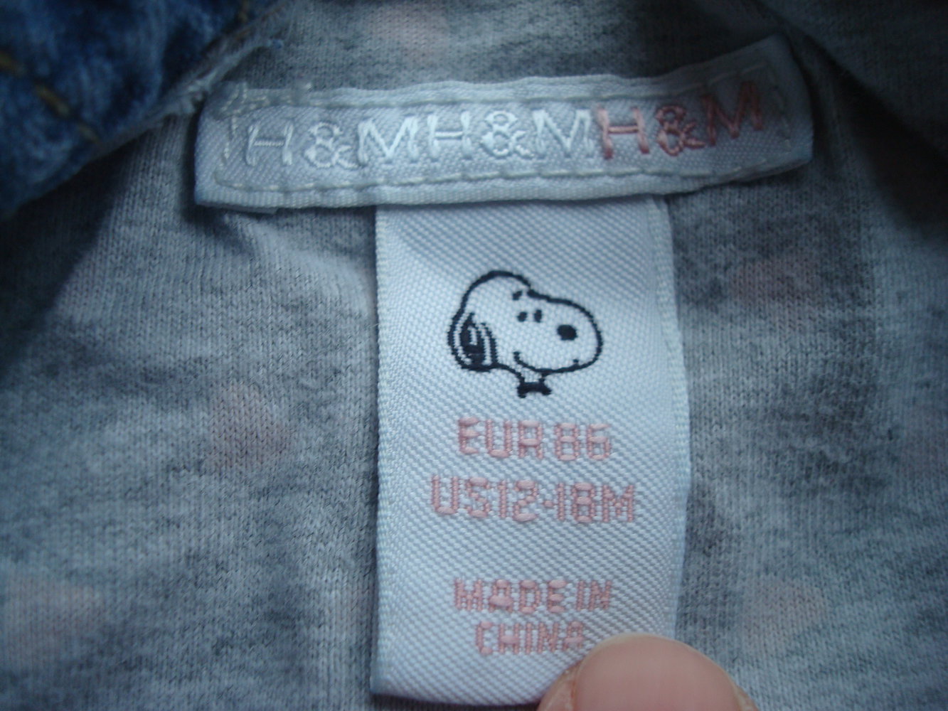 Kleid, Jeanskleid mit Snoopy von H&M Gr. 80