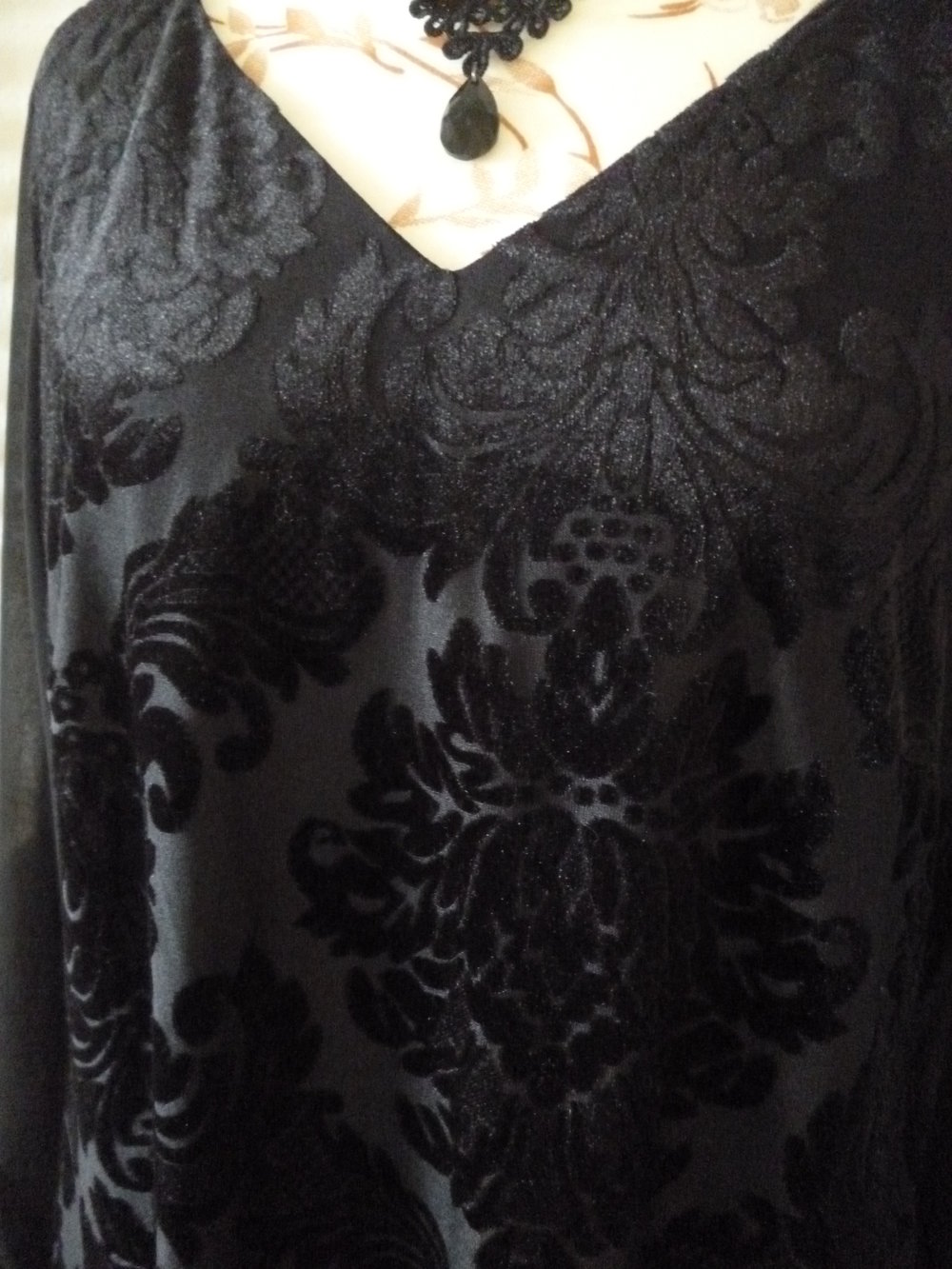 Barock Samt Chiffon Kleid edel 44