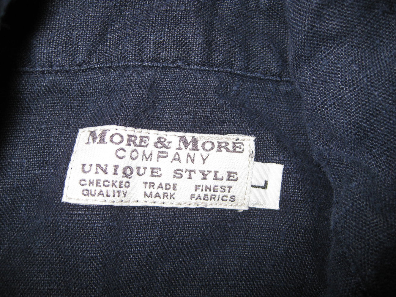 MORE & MORE Leinen Hemd Kurzarm Größe L