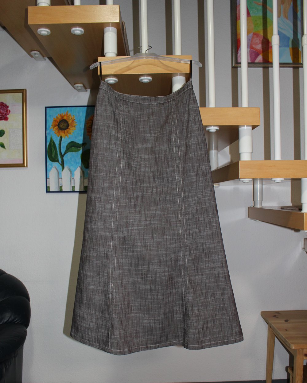 332. Brauner langer Rock von Heine, Gr. 38