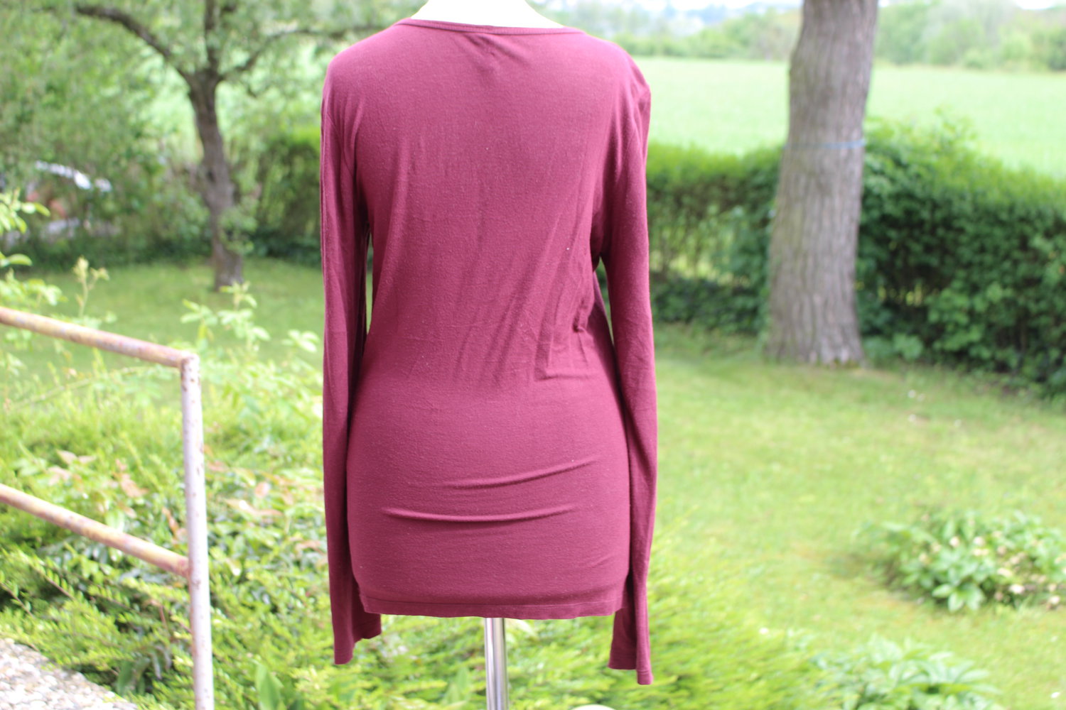 weinrotes Langarmshirt stretch