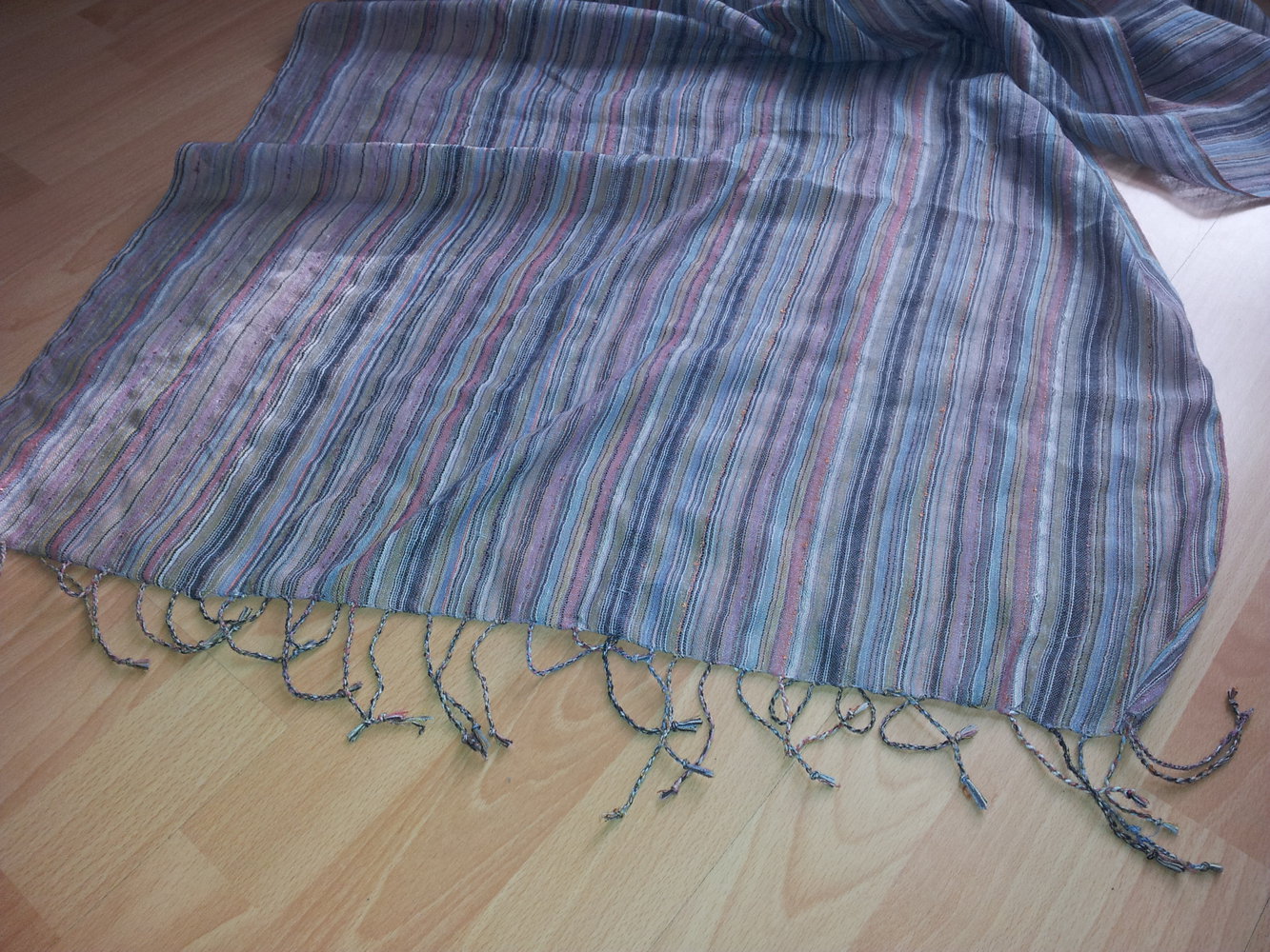 Schal Tuch Halstuch bunt mit Fransen Streifen