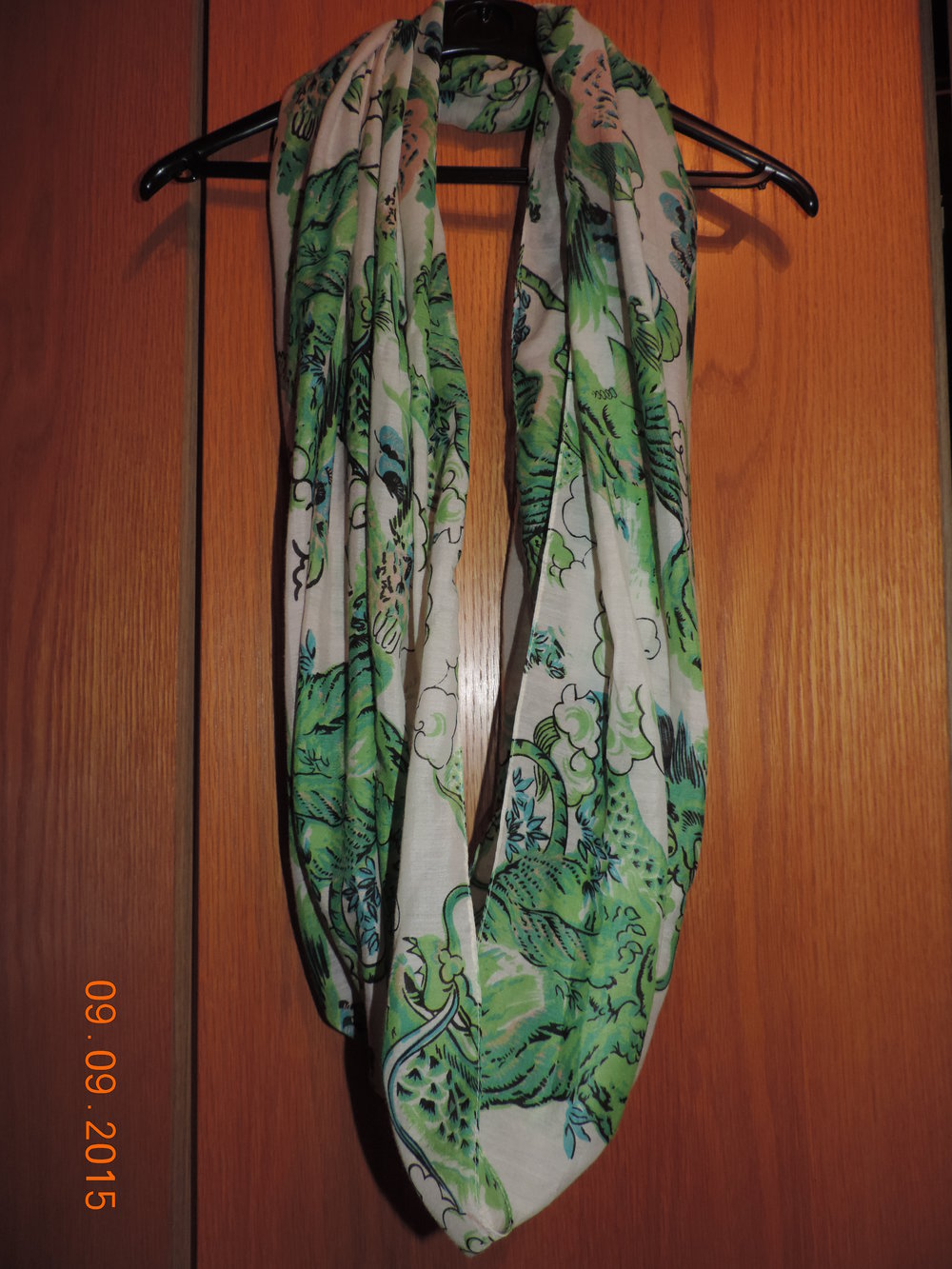 Pieces Loop Schlauchschal Schal Tuch grün weiß schwarz