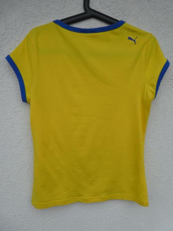 Puma  – T-Shirt, gelb mit Aufdruck - Gebraucht, fast wie neu