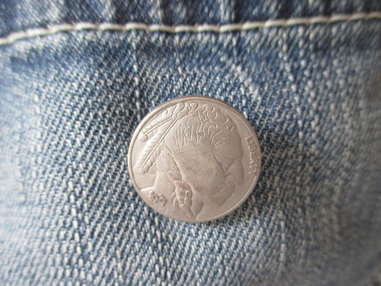 1921, handcrafted, Jeans mit Indianerlogo, Gr. 26/ 34, Western glove works