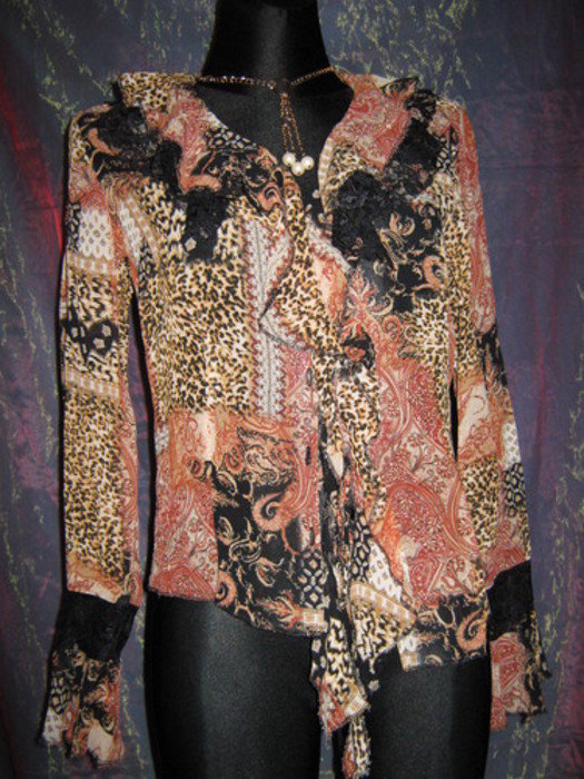 NEU* Seiden Gorgette * Piraten * Hipie * Gipsy * Patchwork * Animal * Boho Style * Lace Spitze * Tunika * Bluse 