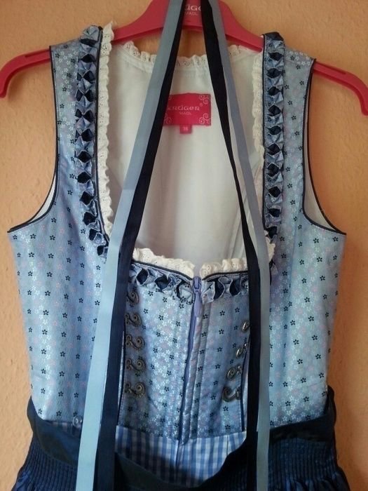 Krüger Dirndl Harmony (hellblau, 50cm Rocklänge - mini)